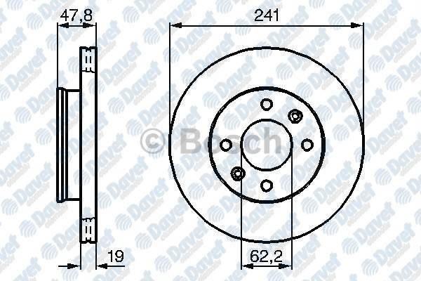 BOSCH 0986479206 Fren Diski On 240.8mm Getz 02->